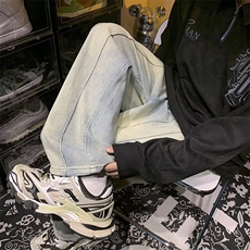新款慵懒青春流行秋季长裤拉链直脚百搭水洗简约男牛仔裤N406P40，男装牛仔裤，星座1116-2