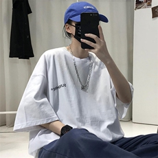 XZ115A-T06200克纯棉男女字母印花大码S-5XL10色T恤衫圆领半袖，男装T恤，星座115A-3