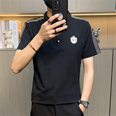 PL108-P35男士短袖t恤夏季潮牌半袖体恤休闲帅气潮流小立领POLO衫，男装Polo衫，电商D310B-1