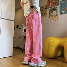 24年春夏季水洗高街vibe直筒宽松阔腿五色牛仔裤NZ2310-P55控78，男装牛仔裤，星座1002-1