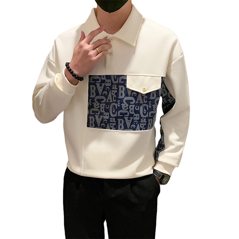 卫衣男2024春秋新款百搭潮流翻领POLO衫宽松休闲长袖上衣WY03-P68,男装卫衣,电商D323（原B261）