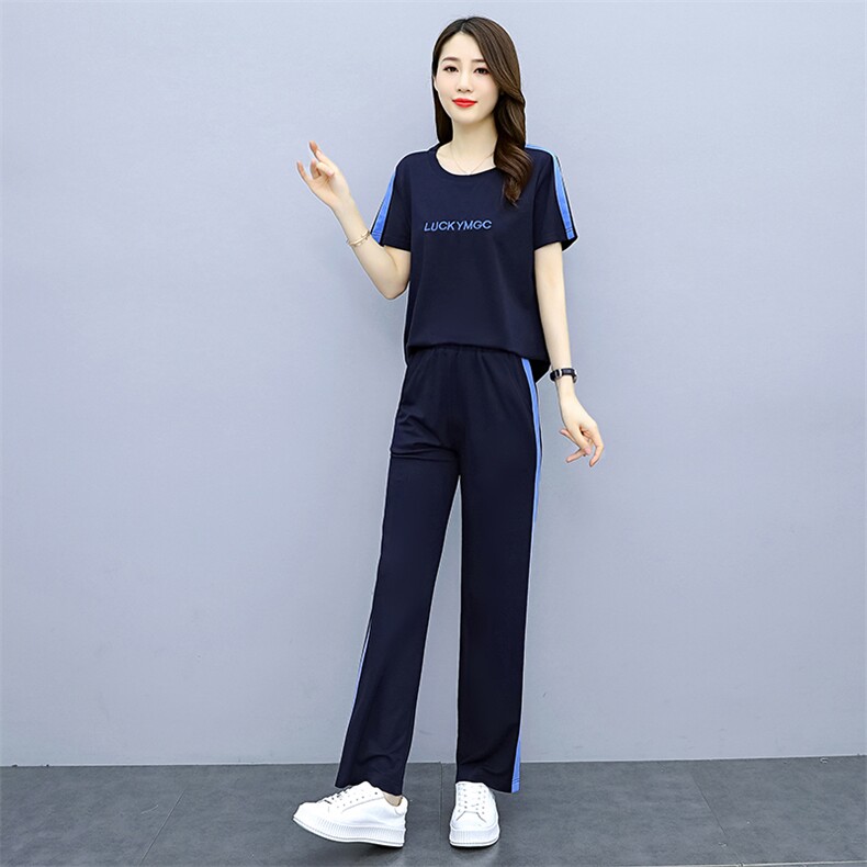 休闲时髦运动卫衣套装女2025年春装新款气质显瘦洋气阔腿裤两件套,女装套装/套裙,梦依杭