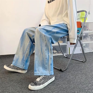 男春季新款宽松百搭直筒牛仔裤WH10P45图片