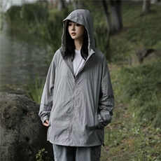 防晒衣男女夏季薄款登山工装冲锋衣宽松防紫外线外套F09007-P45，男装夹克，星座308B-1