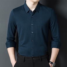 CY8510男式2023秋季新款长袖羊毛衬衫外套男韩版商务休闲男装P150，男装衬衫，电商B360