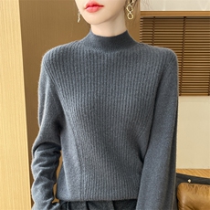 优雅气质高领毛衣女秋冬新款百搭显瘦长袖针织衫羊毛衫，女装羊毛衫，邓利维