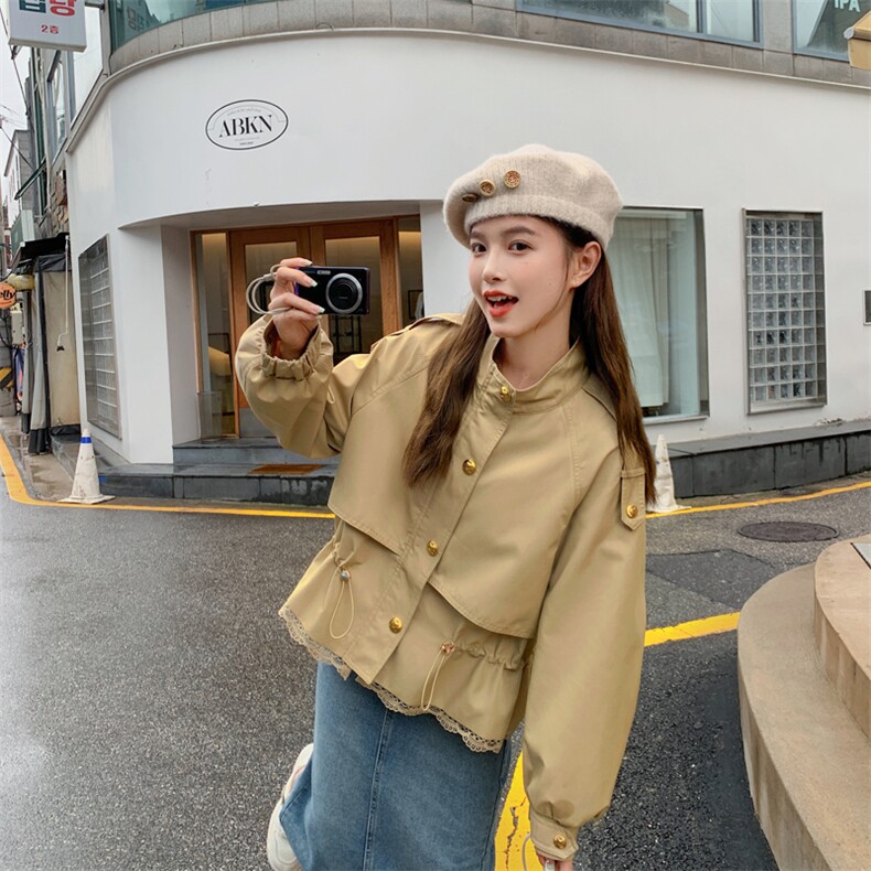 现货数据26春秋新款花边拼接小香风衣上衣外套女182-8519P135K188图片