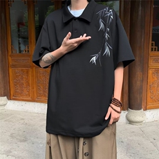 中式风短袖t恤男夏季2024新款全棉重磅宽松休闲半袖体恤，男装T恤，星座716-3