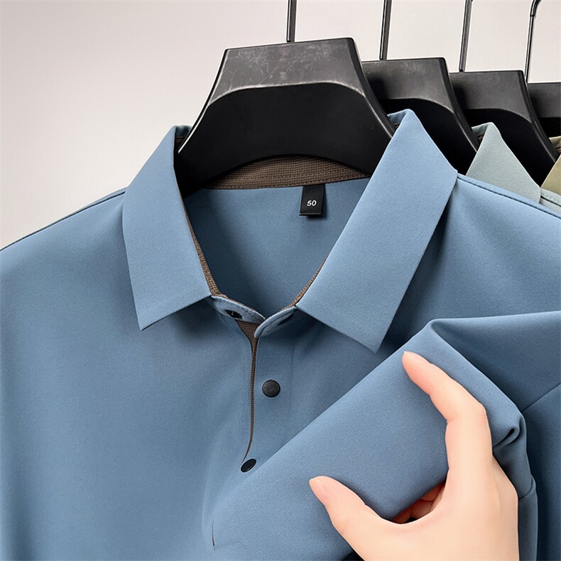 双面磨毛长袖t恤男2025秋季新款流行色上衣服轻奢高端冰丝打底衫,男装T恤,电商B212（原钱塘6029）
