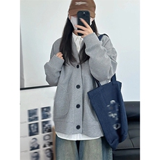 抖音得物高品质二开26春季美式潮牌宽松卫衣开衫日系肌理男女外套，女装短外套，电商A443