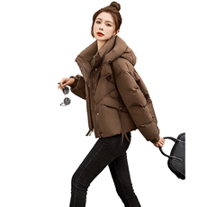 短款超好看连帽羽绒服女2024冬新款时尚加厚保暖白鸭绒面包服外套，女装羽绒服，关键词