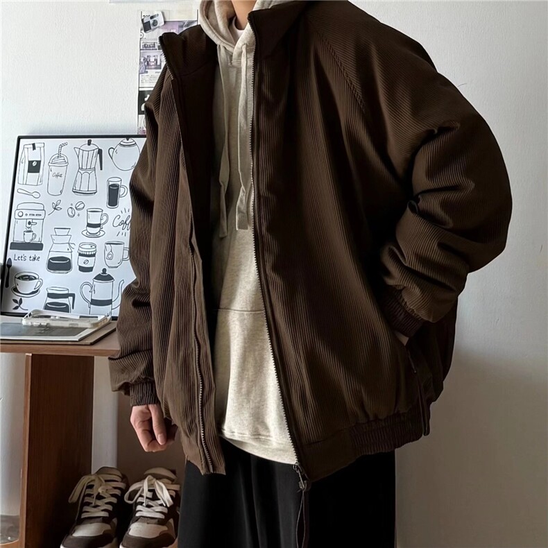 冬季美式复古棉衣宽松加厚立领棉服男女潮牌港风休闲加厚外套棉服,男装棉衣,星座506A