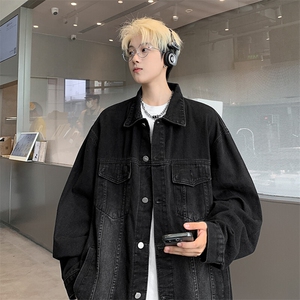 JK8817-P58美式复古高街潮牌宽松痞帅牛仔外套图片
