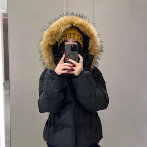 可拆卸毛领冬季羽绒棉服潮牌情侣美式厚外套棉衣2568特P90网图图片