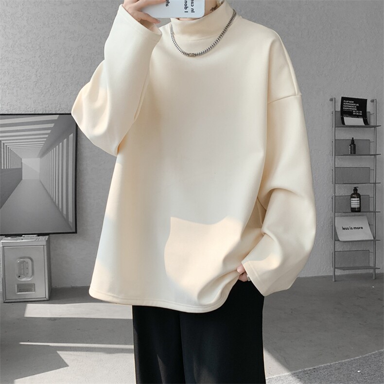 M~8XL大码半高领打底衫保暖德绒卫衣内搭t恤TX3101特P20加绒特P30,男装T恤,电商B238