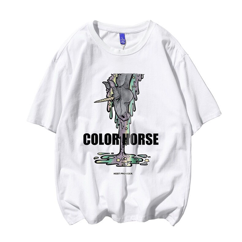 T恤潮流圆领男港风印花2026新款白底平铺DS-B299-ZY1247特批P25图片