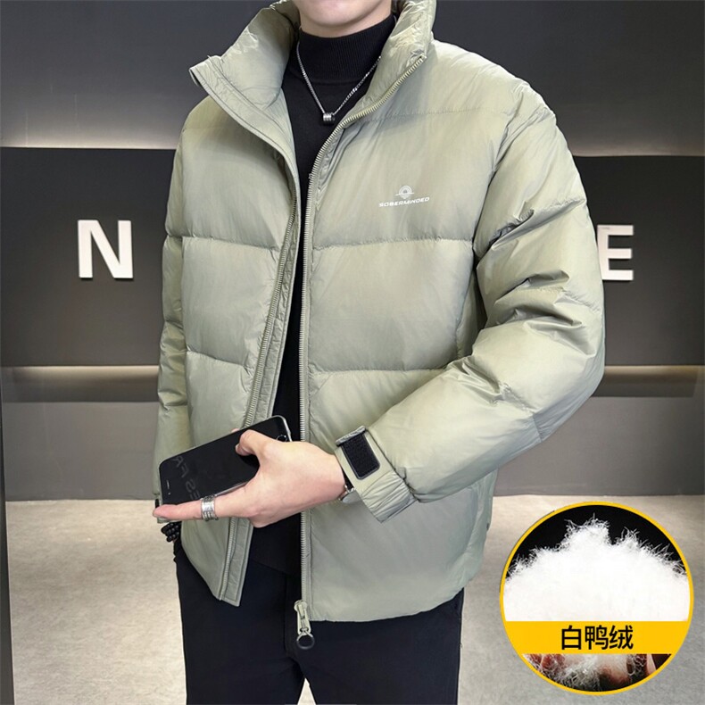 8839-P135 标50%白鸭绒2025冬季男士羽绒服时尚立领加厚外套图片