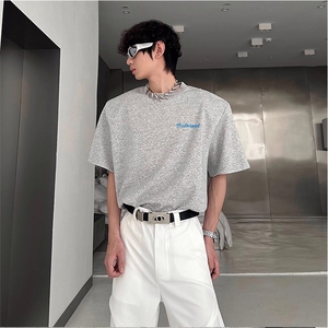 抖音得物供货210克现货宽松纯棉美式潮牌印花落肩袖纯棉T恤AT2199图片