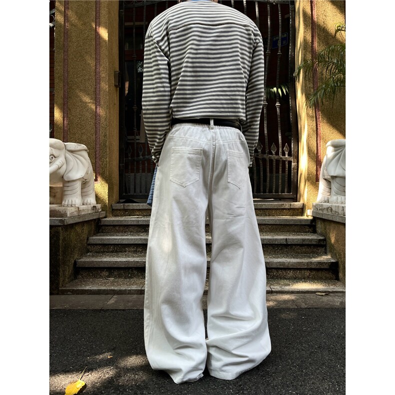 美式cleanfit做旧水洗牛仔裤男女潮可拆卸方巾弯刀裤W208_P50,男装牛仔裤,星座1112-1