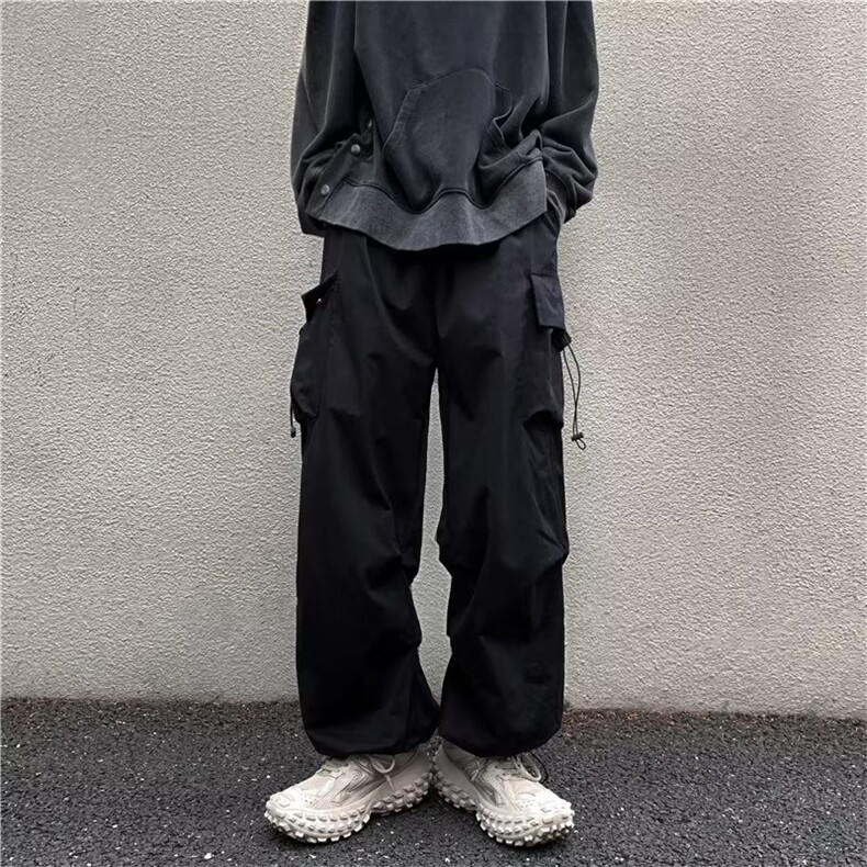 工装裤男潮牌ins高街抽绳嘻哈宽松束脚阔腿裤G182P43,男装休闲裤,星座1116-2