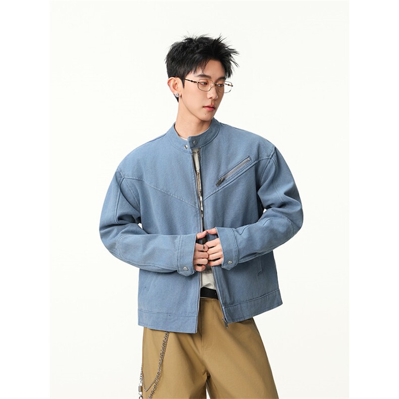 1506/Q11020/P97男道美式复古哈灵顿短款立领夹克cleanfit外套,男装夹克,星座1506