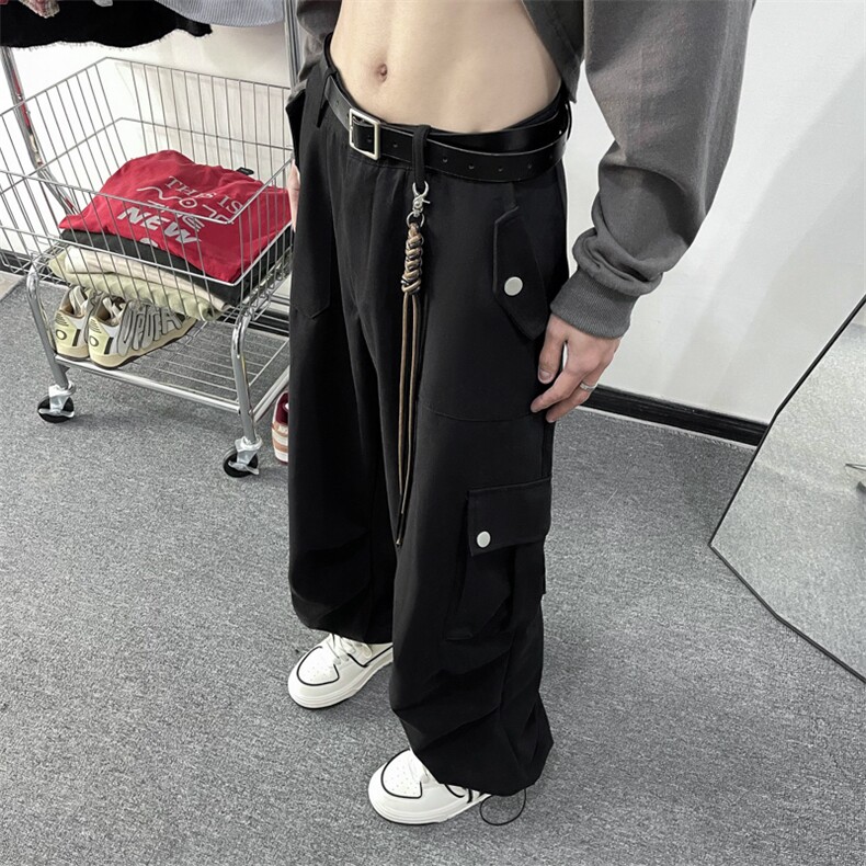 高质量工装休闲裤男士韩版潮高街大口袋2024春季ins长裤K5047-P53,男装休闲裤,星座412-2