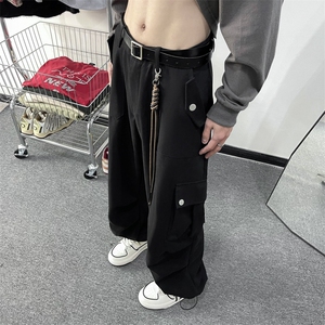 高质量工装休闲裤男士韩版潮高街大口袋2024春季ins长裤K5047-P53图片