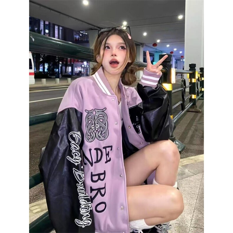 1506-1/JM2141/P64复古高街重工刺绣棒球服男女春秋季宽松潮牌百,女装职业装,星座1506-1