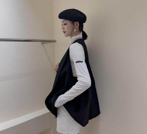 秋季新款2021年秋季新款韩版宽松设计感马甲，女装马夹，咖啡色