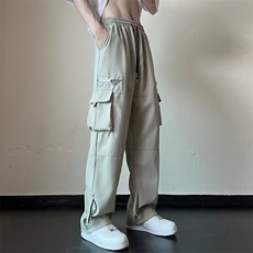 多口袋工装裤男秋季潮流直筒宽松休闲裤小众拖地裤K5723-P37，男装工装外套，星座412-3