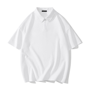 得物抖音二开珠地网眼透气面料纯色宽松短袖T恤翻领POLO衫PL09