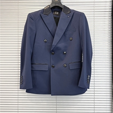 厚款双排扣条纹高品质拼皮西装外套XK931配套西服黑色DX931-P153，男装西服套装，电商A213
