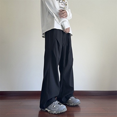 ！815A-MK98512-P45特美式折痕纯色休闲裤直筒运动裤男，女装休闲裤，星座815A