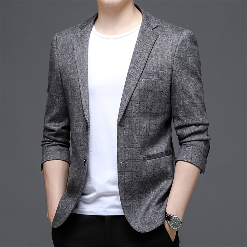 秋季新款西装男西服简约外套西服商务休闲小西装单西图片