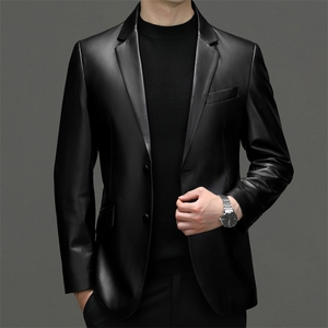DLSN2310秋冬新款海宁男士绵羊皮皮衣皮西服休闲男装外套百搭图片