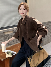 【现货】麂皮绒外套P160-K228，女装短外套，浙宝128A