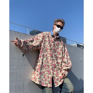 男春秋季工装夹克美式潮牌痞帅炸街衬衫休闲男装图片