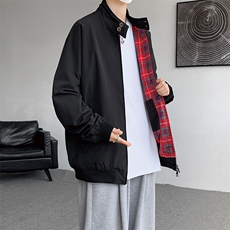 8XL-M美式复古棒球服外套男特大码潮牌双拉链立领夹克衫JK005P85，男装夹克，电商B312