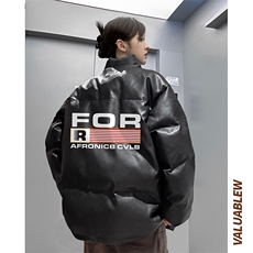 均可提供短视频高品质港风FOR英文PU皮加厚棉衣PM124-p110控148，男装棉衣，星座508（原C305）