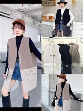 皮毛一体拼接马甲，女装马甲，星期8