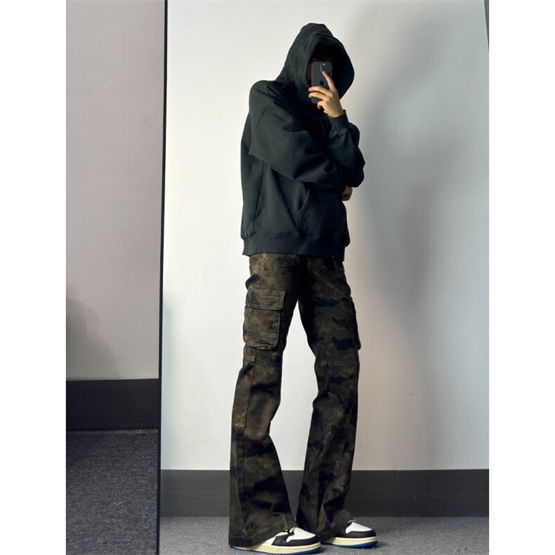 网络图美式复古迷彩多口袋修身工装裤男A05-特P55,男装牛仔裤,电商B369（原A024）