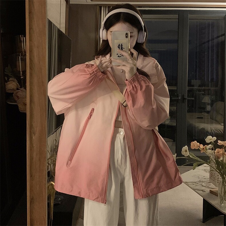 春秋渐变户外冲锋衣女2025秋季新款工装登山潮牌夹克C784-100,男装夹克,星座911-2(原星座613-2）