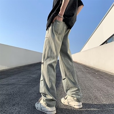 文艺青春流行新款百搭男牛仔裤慵懒长裤原宿潮流时尚春季潮，男装牛仔裤，星座716-4