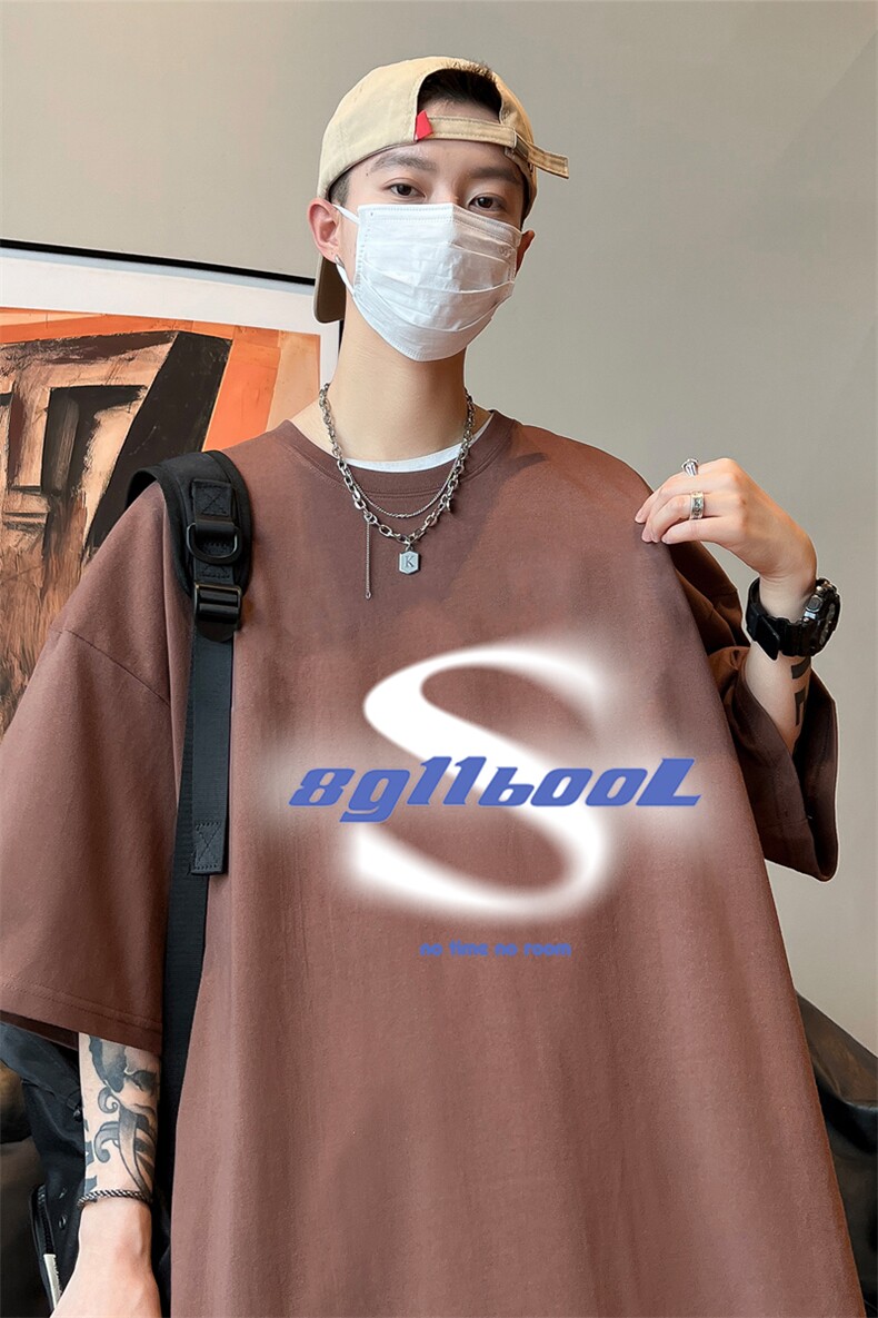 量大优可提供视频2024夏季新款美式短袖T恤D223A-T2486-P18,男装T恤,电商019-1