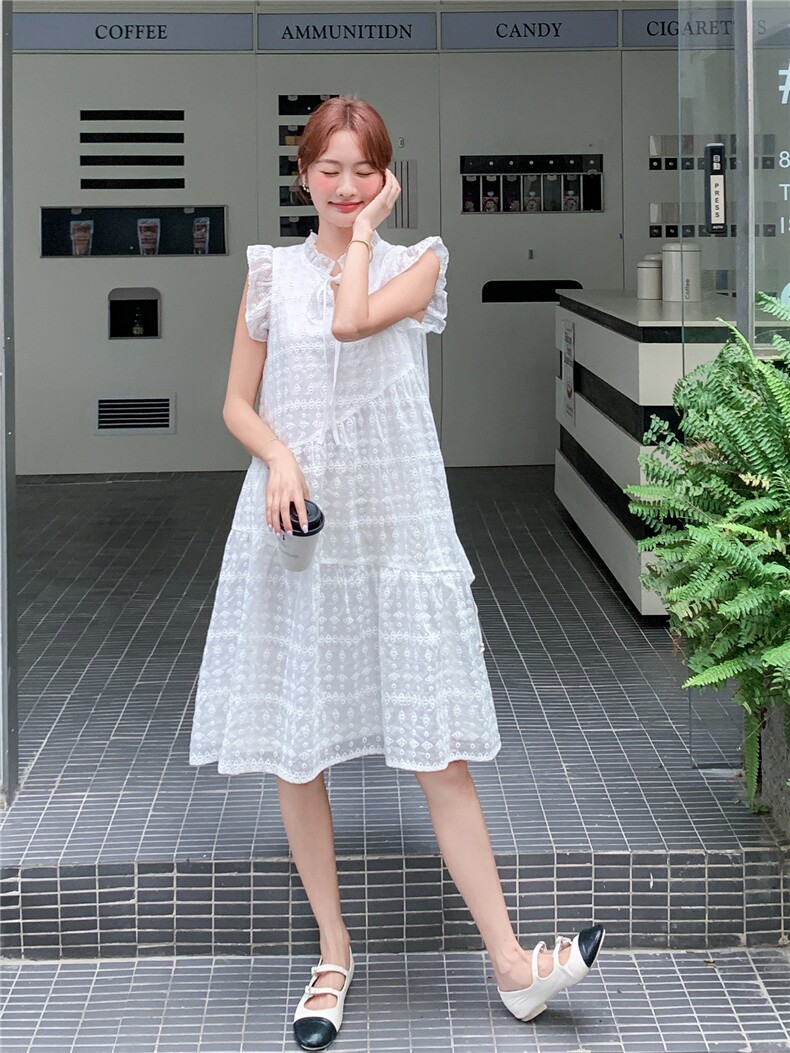 现货新款重工艺蕾丝女甜美减龄韩版送包包连衣裙A2602-P165-K258,女装连衣裙,美静678