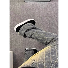 水洗弯刀牛仔裤男潮牌痞帅炸街裤子美式高街微喇叭裤LB00899-p52，男装牛仔裤，星座1008