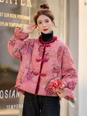 《欧货bao款现货》新中式100人丝高档提花面料90羽绒服真水貂毛，女装羽绒服，小九月