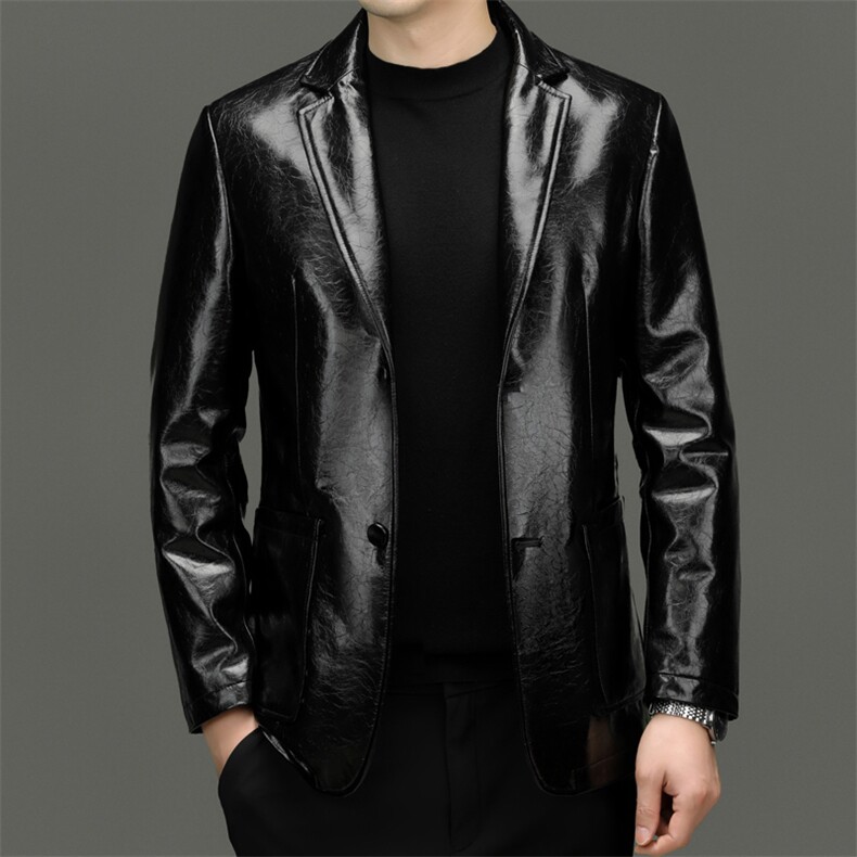 BG58001秋冬新款海宁真皮西装皮衣男士绵羊皮西服可脱卸鹅绒内胆,男装西服,电商B360