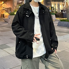 美式高街夹克男女韩版潮流口袋帅气2024秋冬新款ins外套W6174-P67，男装夹克，星座412-3