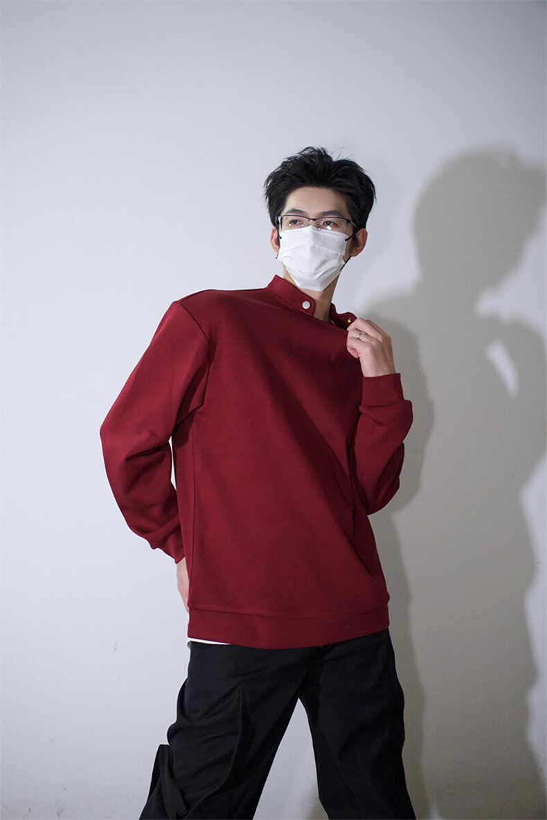 GENIOLAMODE纯棉长袖T恤男士秋季休闲简约打底衫宽松运动圆领上衣,男装T恤,电商B319